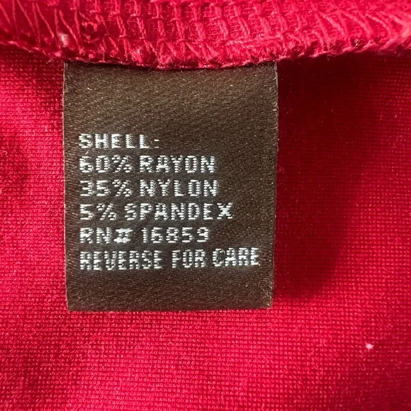 J. McLaughlin Dark Red Bell Sleeve Rayon Dress M - Picture 4 of 5